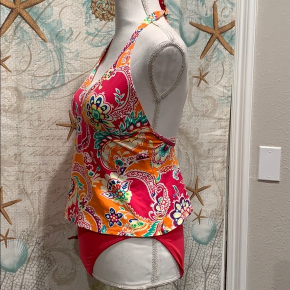 Two piece swimsuit Lauren by Ralph Lauren Sz 10 - Picture 2 of 6